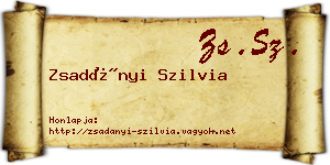 Zsadányi Szilvia névjegykártya