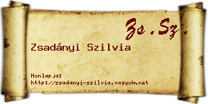 Zsadányi Szilvia névjegykártya